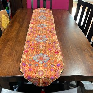 Multi color table runner.